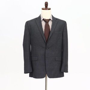 Chaps 42R Gray Sport Coat Blazer Jacket Solid 2B Polyester B604